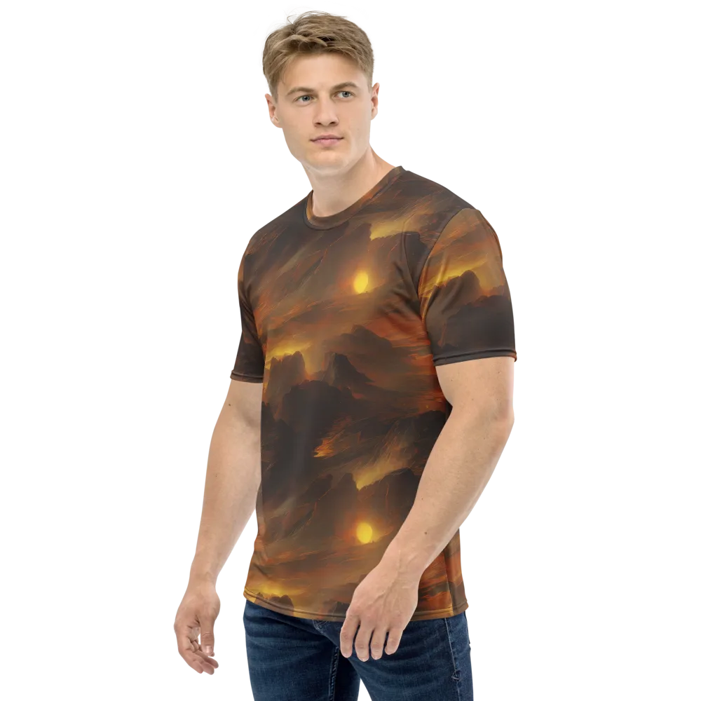 Sunset Shores on Men's Crew Neck T-Shirt — Left