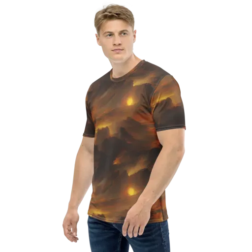 Sunset Shores on a Men's Crew Neck T-Shirt