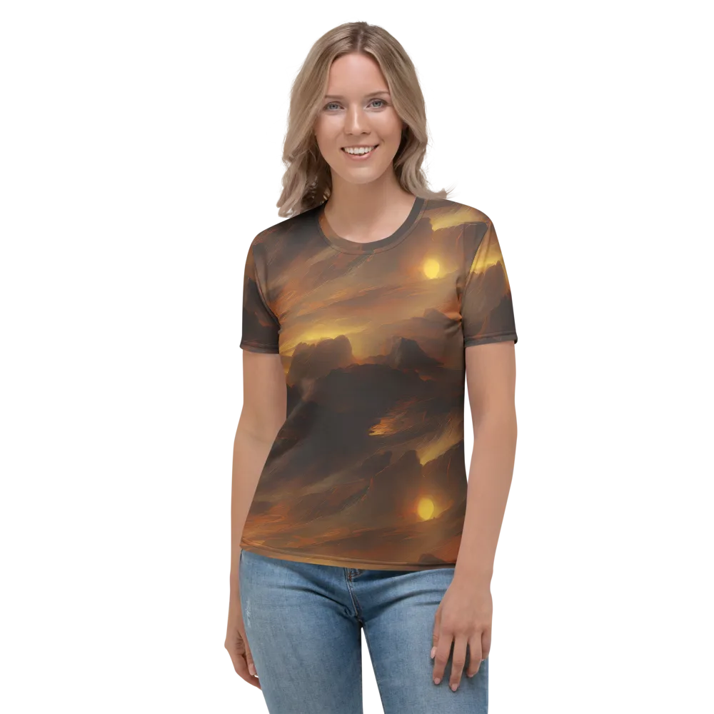 Sunset Shores on Women's Crew Neck T-Shirt — Front