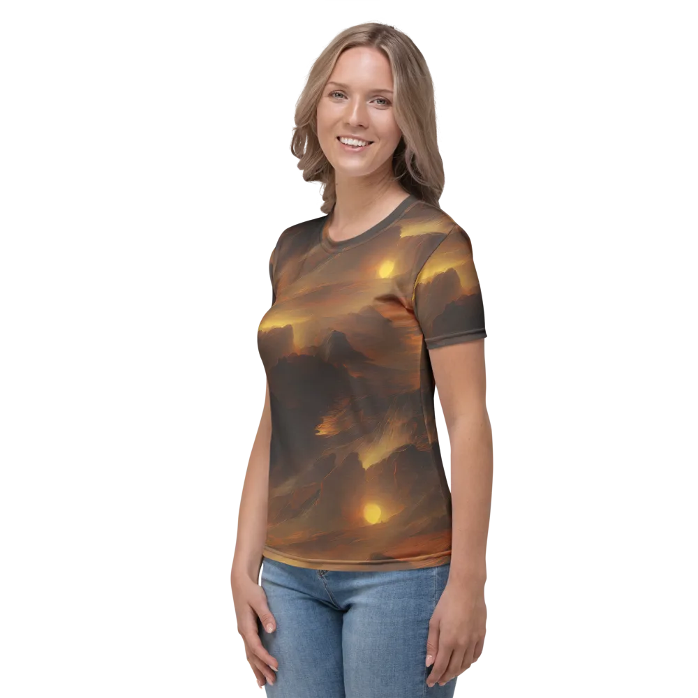 Sunset Shores on Women's Crew Neck T-Shirt — Left