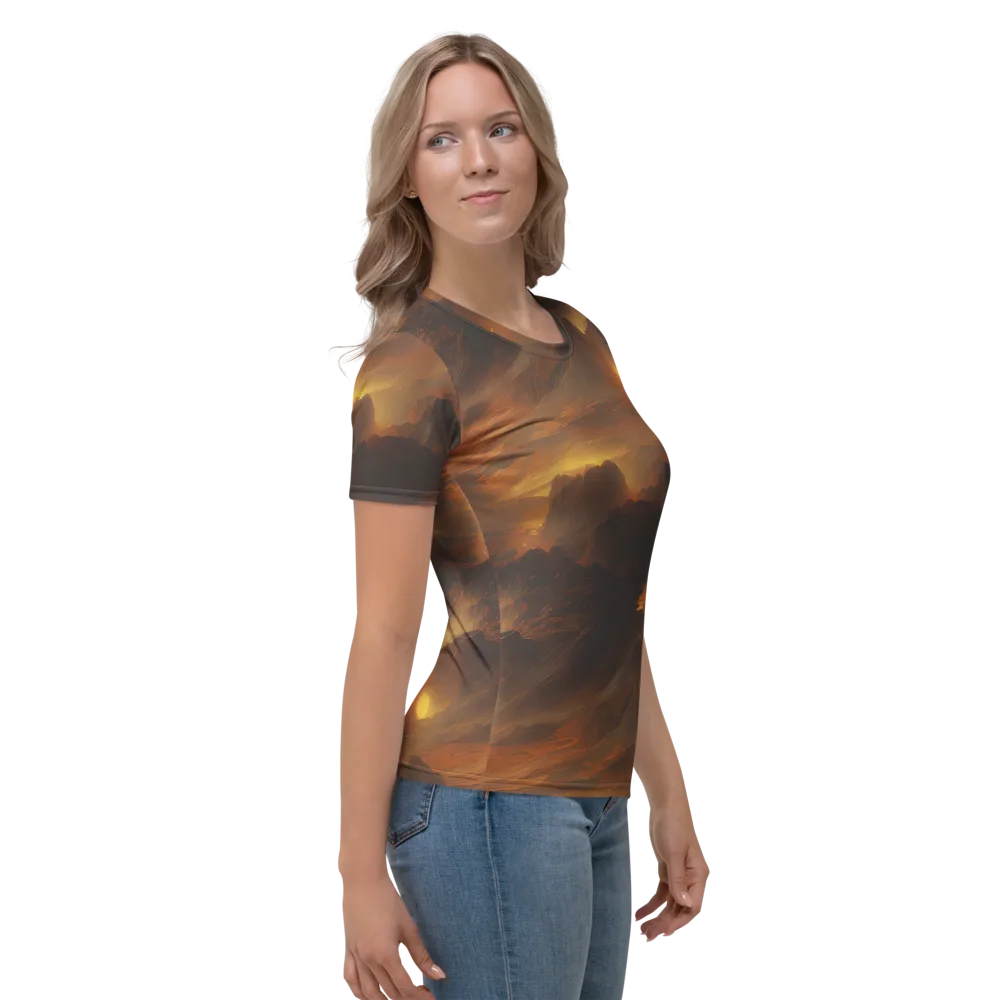 Sunset Shores on Women's Crew Neck T-Shirt — Right