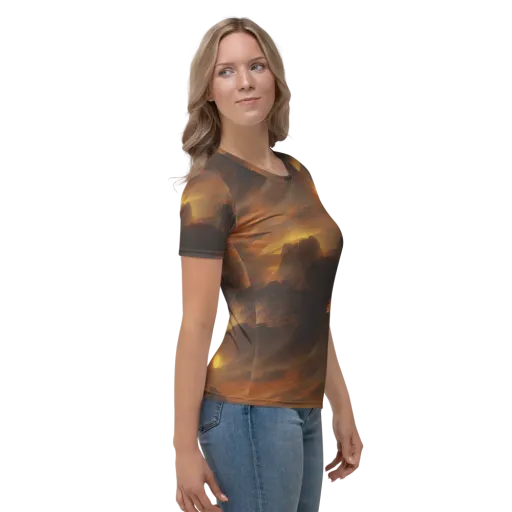 Sunset Shores on a Women's Crew Neck T-Shirt