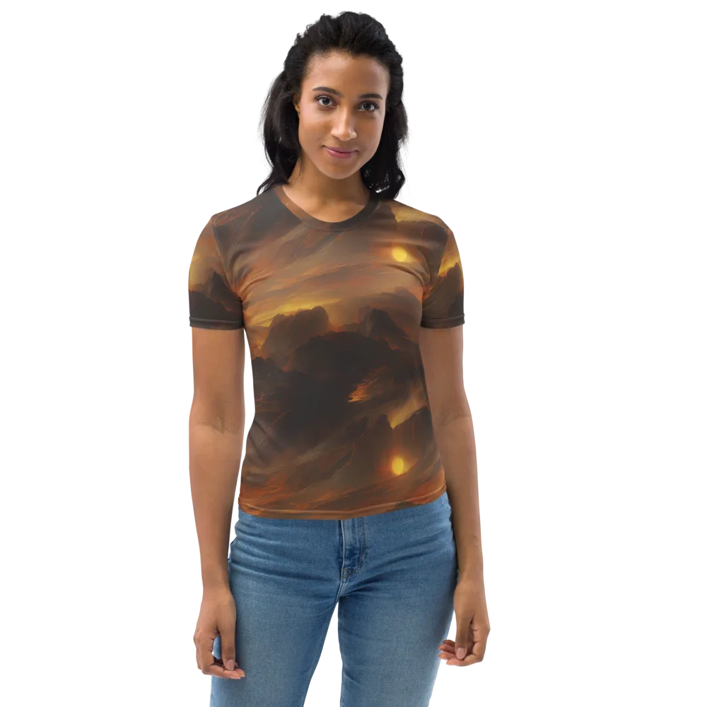 Sunset Shores on Women's Crew Neck T-Shirt — Front