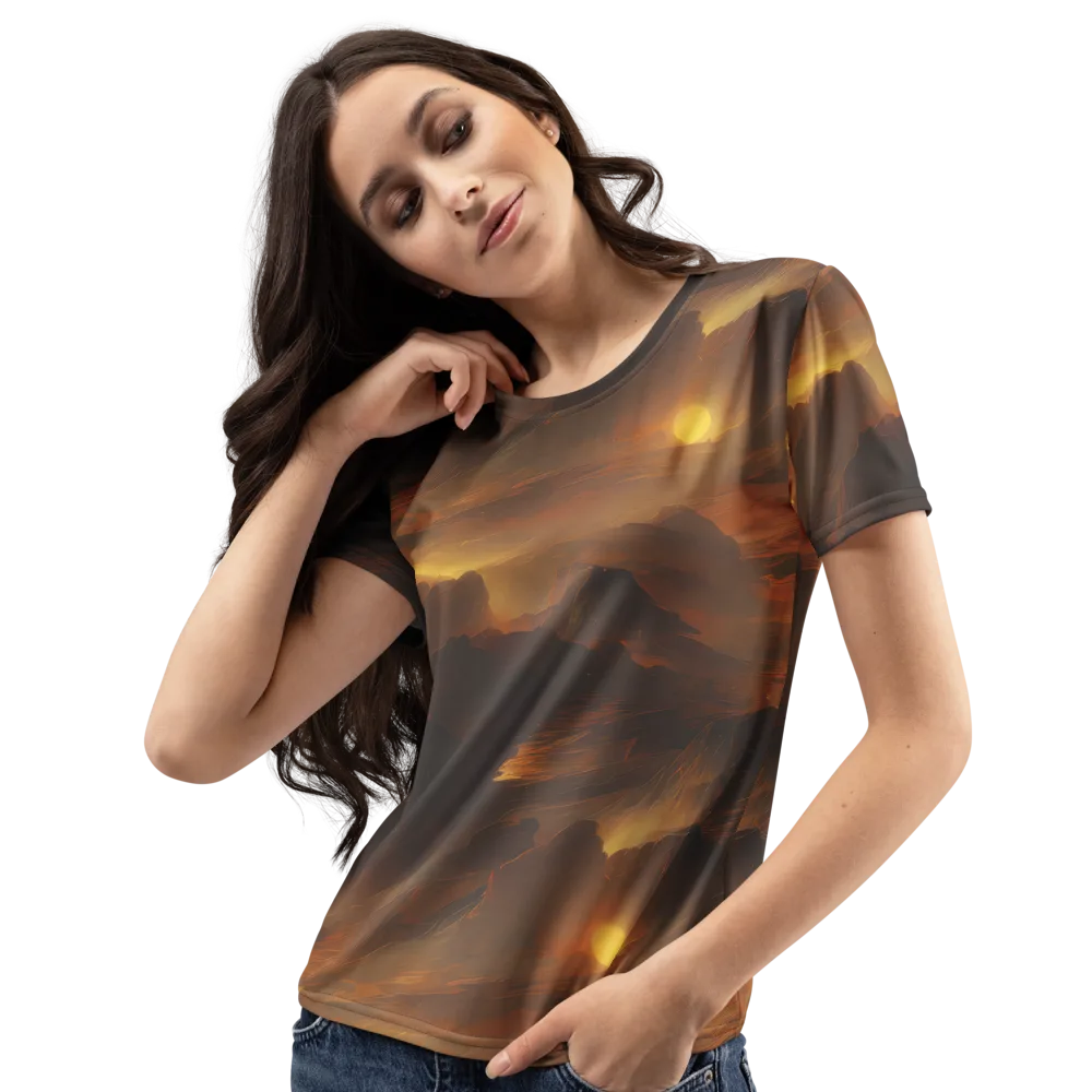 Sunset Shores on Women's Crew Neck T-Shirt — Left Front
