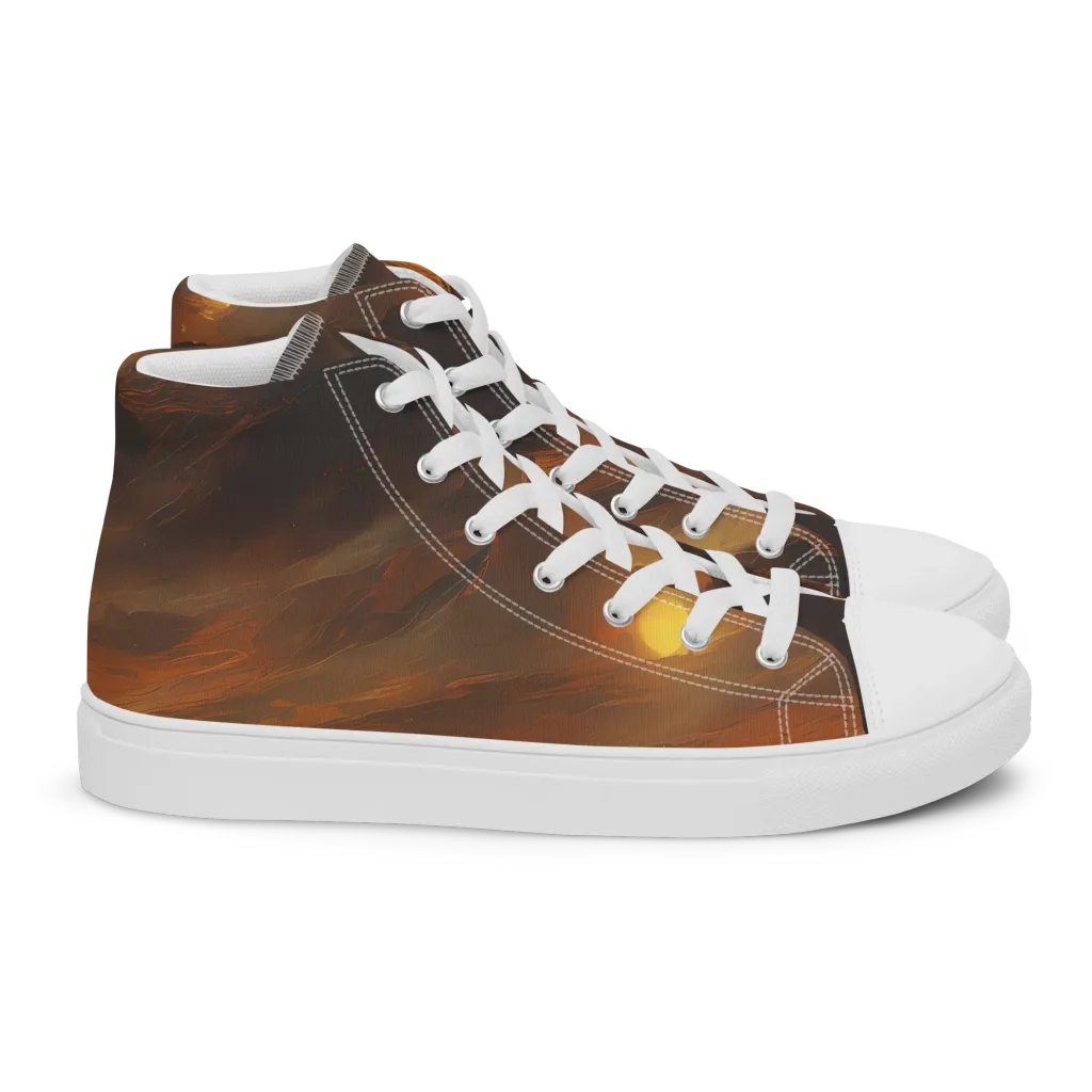 Sunset Shores on Women's High Top Canvas Shoes — Right