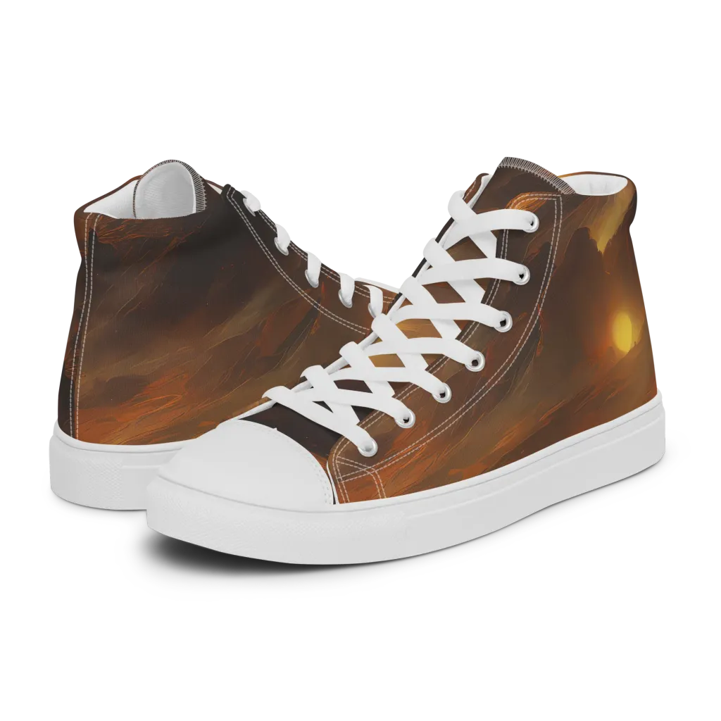 Sunset Shores on Women's High Top Canvas Shoes — Left