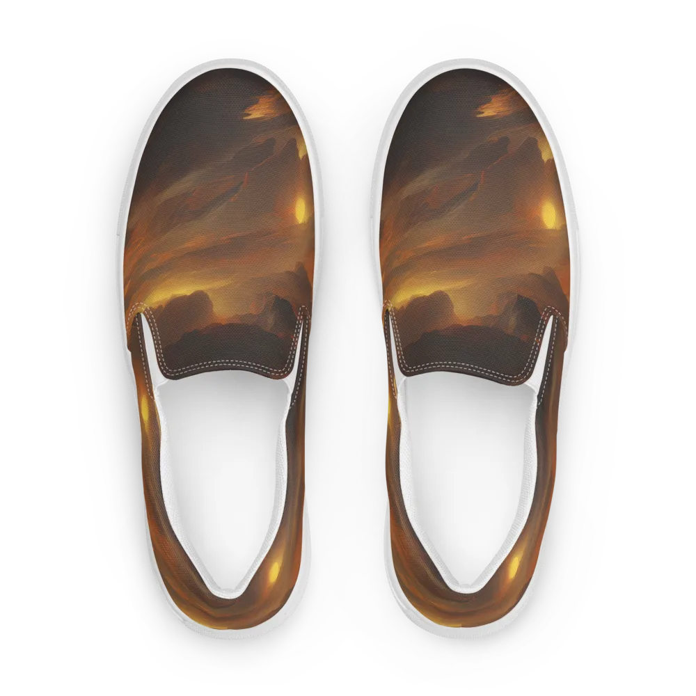 Sunset Shores on Men's Slip-On Canvas Shoes — Front