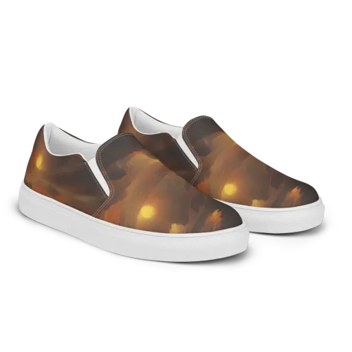 Sunset Shores on a Men's Slip-On Canvas Shoes
