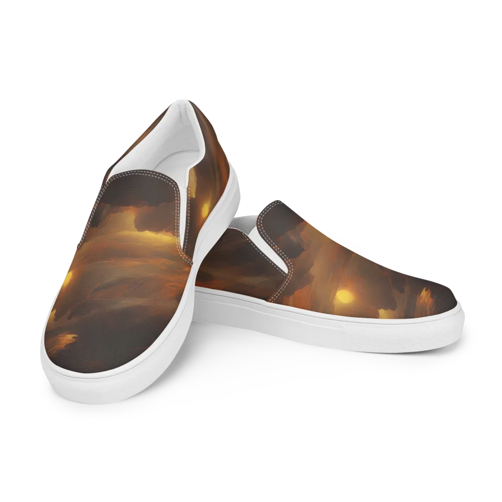Sunset Shores on Men's Slip-On Canvas Shoes — Left Front