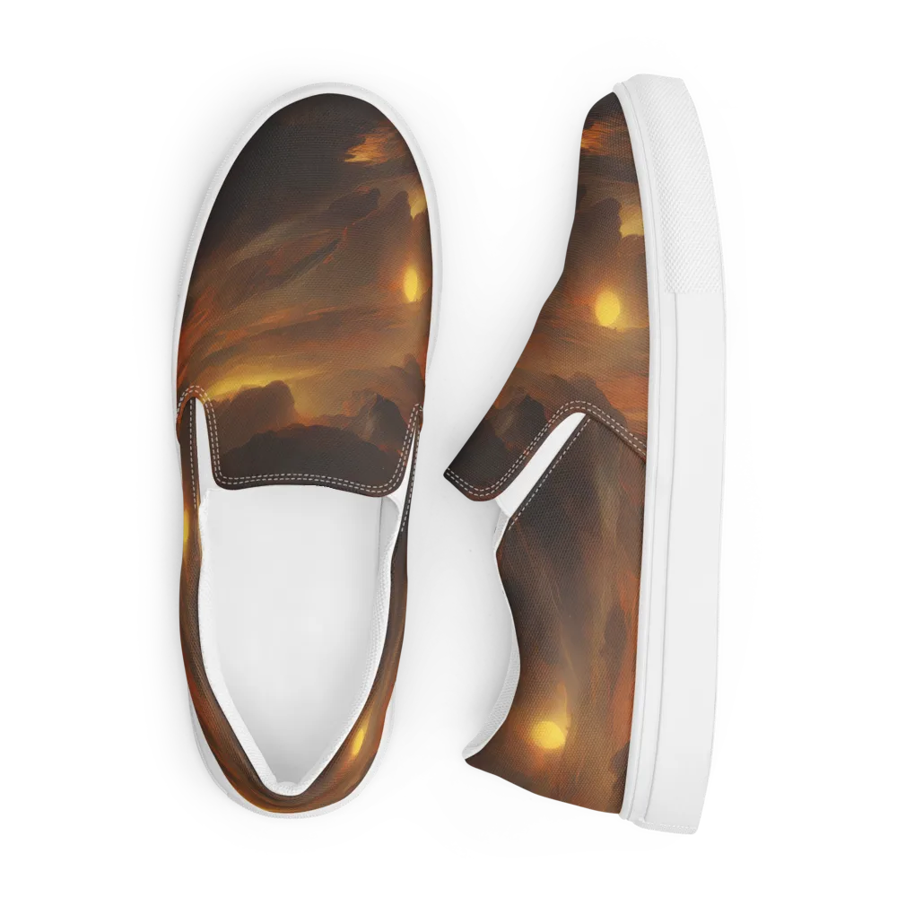 Sunset Shores on Men's Slip-On Canvas Shoes — Front