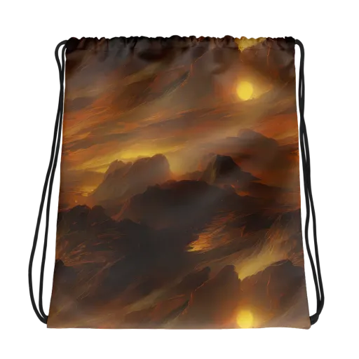 Sunset Shores on a Drawstring Bag