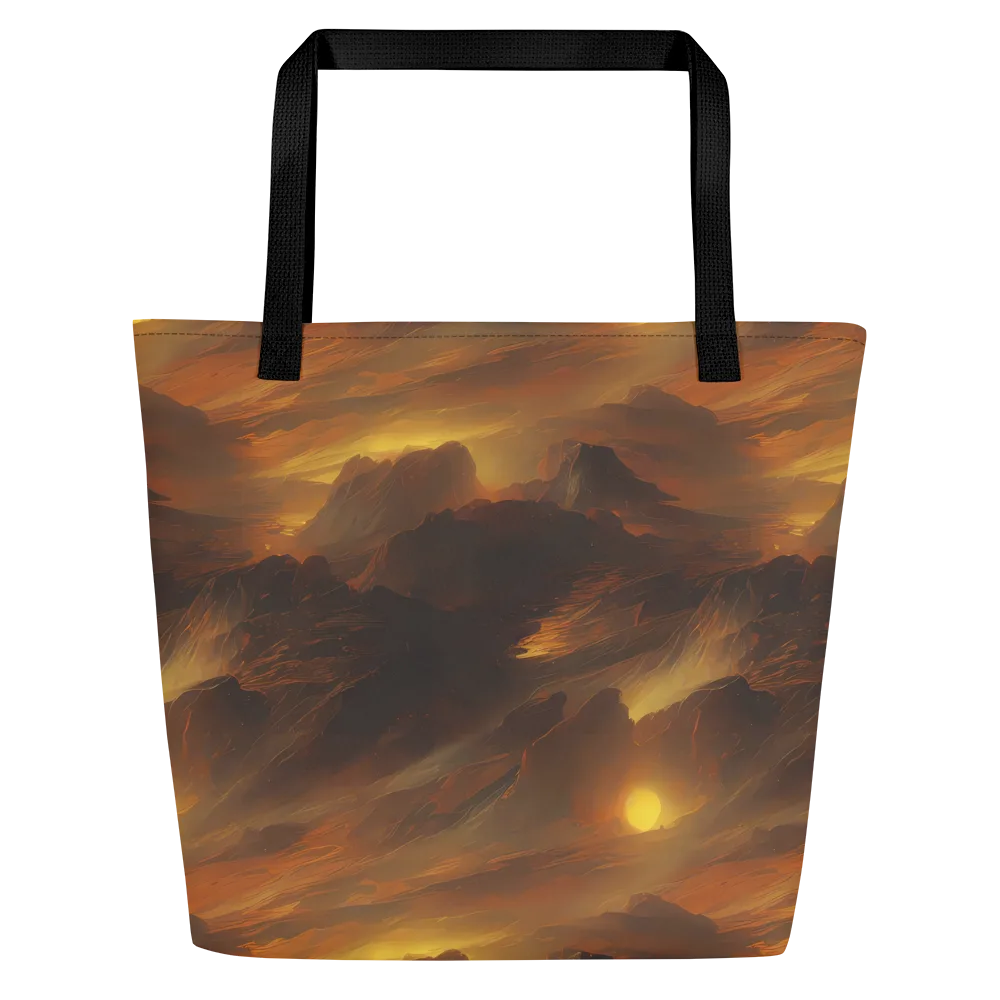 Sunset Shores on Large Tote Bag W/ Pocket — Front