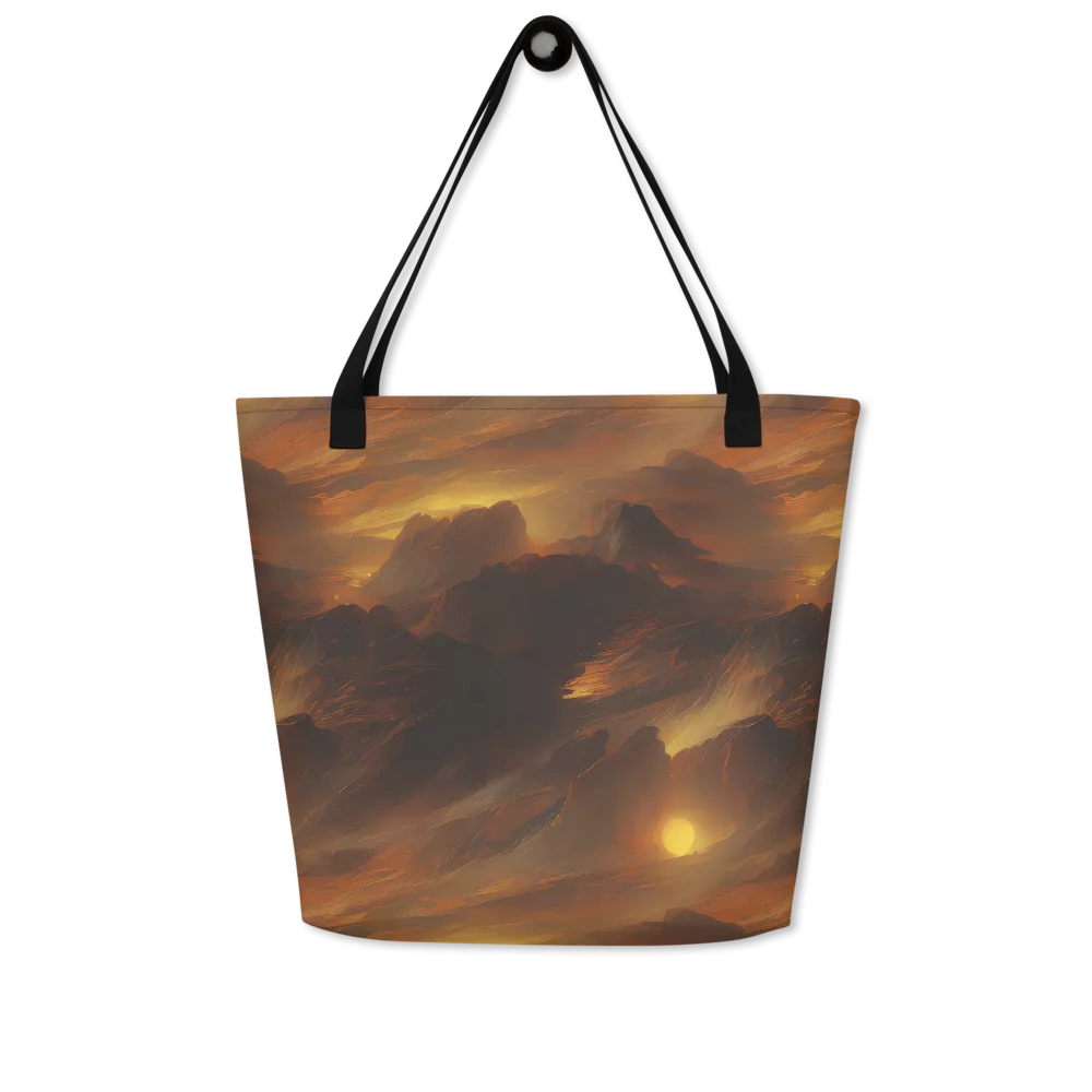 Sunset Shores on Large Tote Bag W/ Pocket — Front