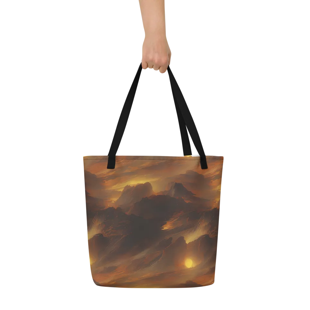Sunset Shores on Large Tote Bag W/ Pocket — Front