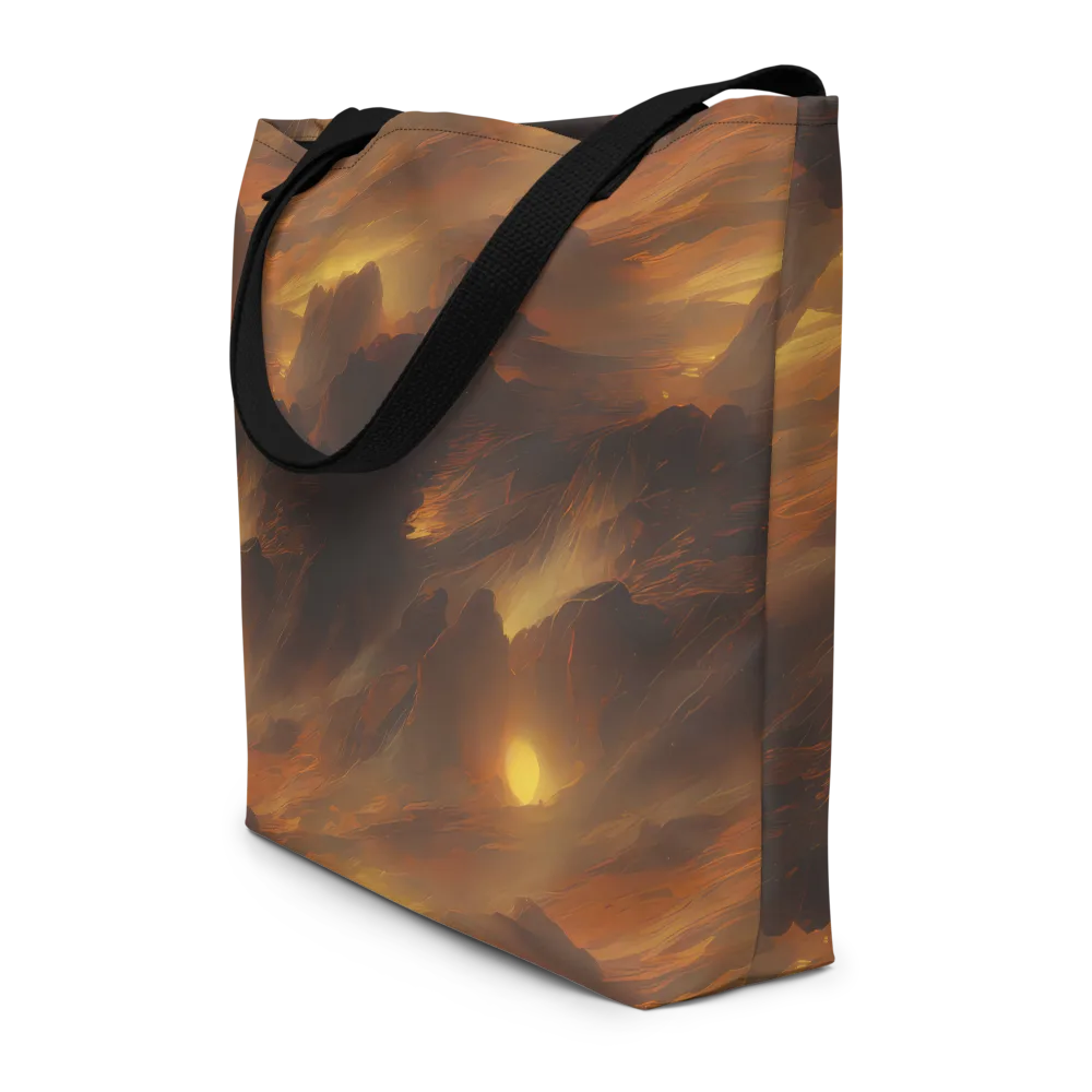 Sunset Shores on Large Tote Bag W/ Pocket — Front