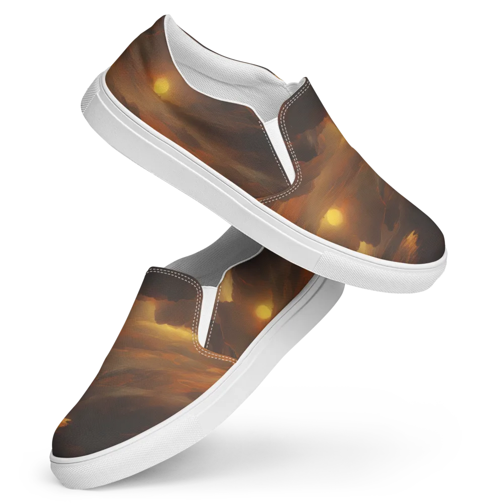 Sunset Shores on Women's Slip-On Canvas Shoes — Front