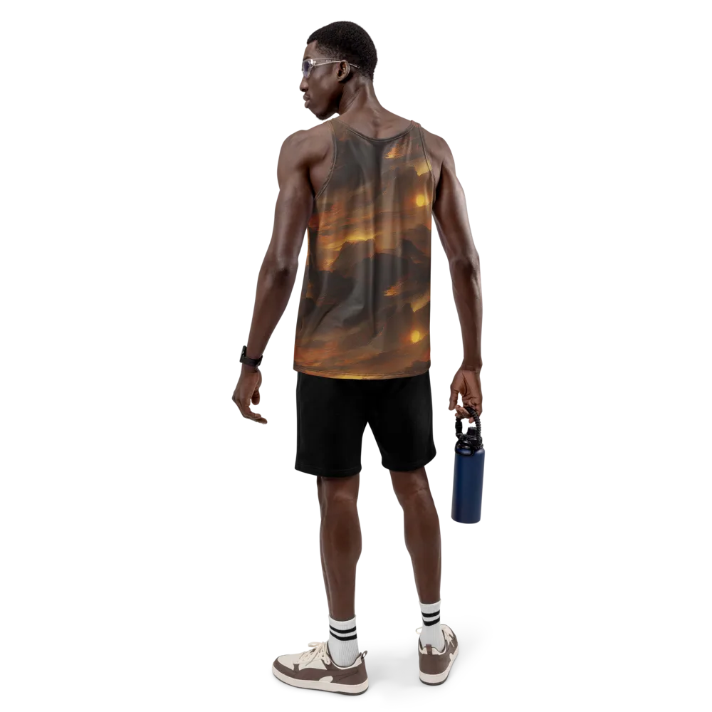 Sunset Shores on Men's Tank Top — Back