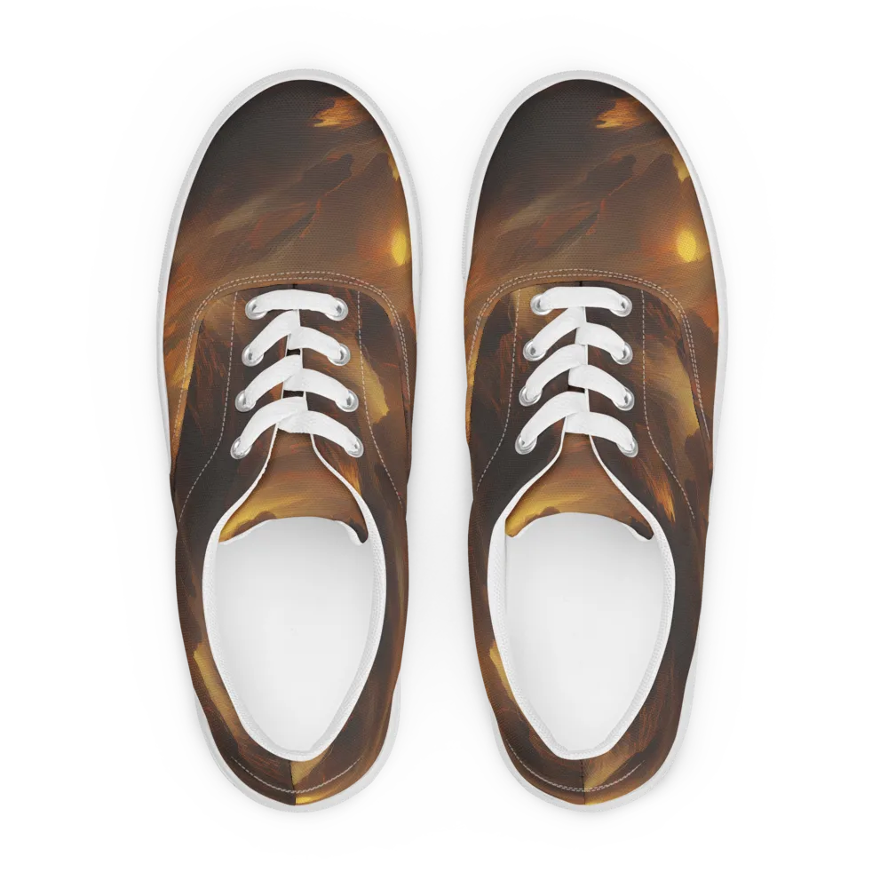Sunset Shores on Men's Lace-Up Canvas Shoes — Front
