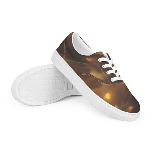 Sunset Shores on a Men's Lace-Up Canvas Shoes