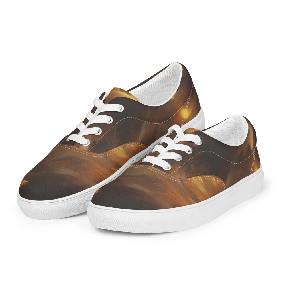 Sunset Shores on Men's Lace-Up Canvas Shoes — Left Front