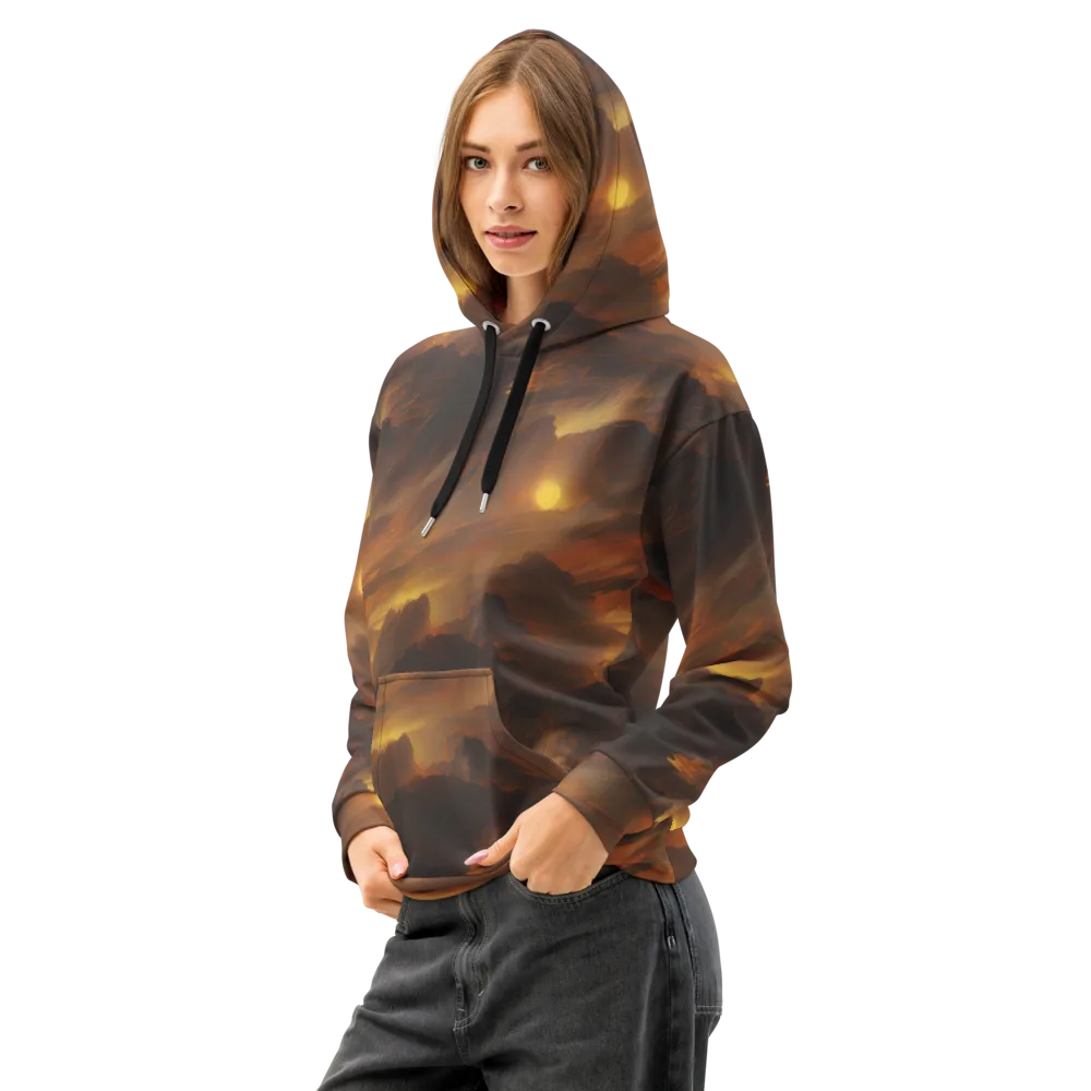 Sunset Shores on Cotton Hoodie — Left Front