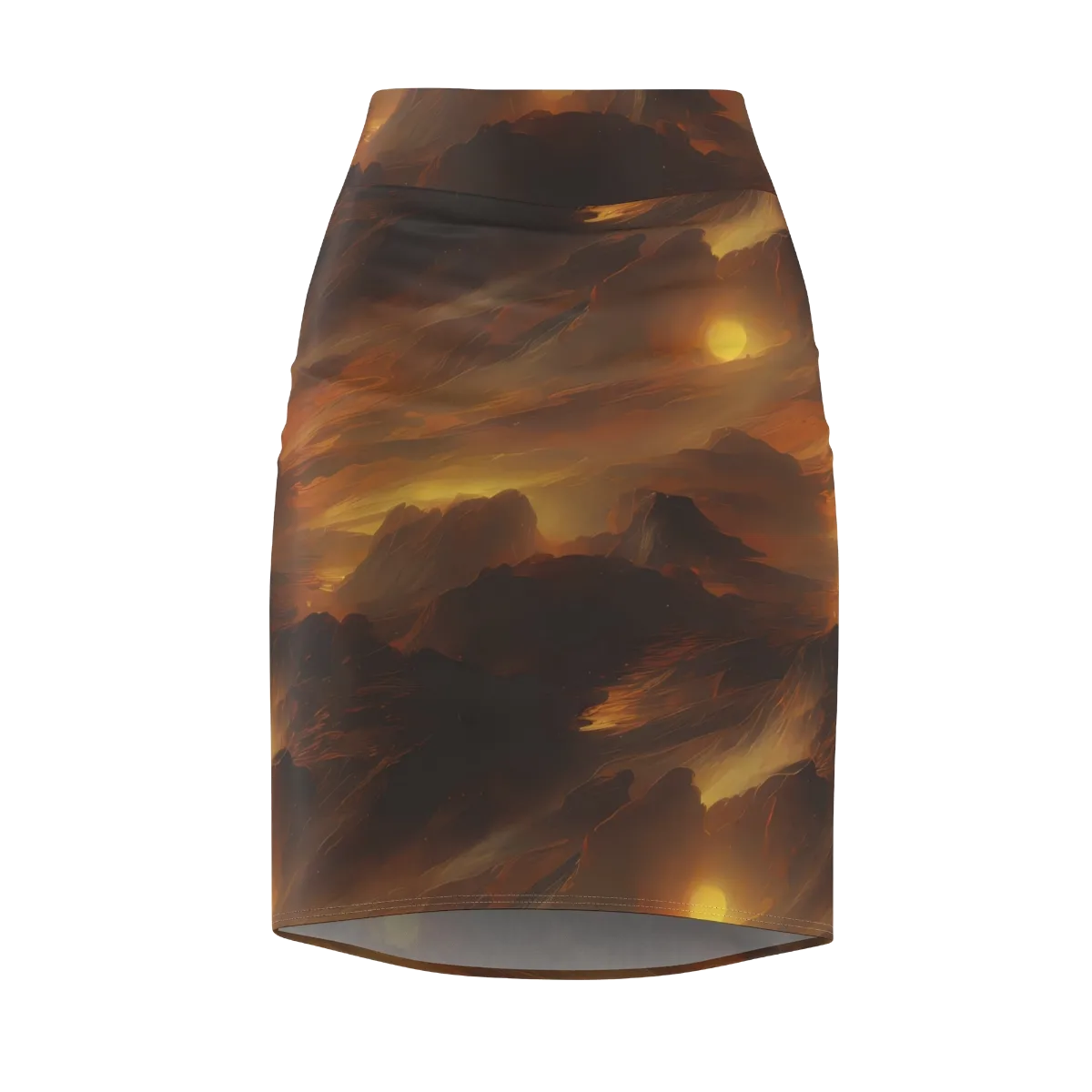 Sunset Shores on Pencil Skirt — Front