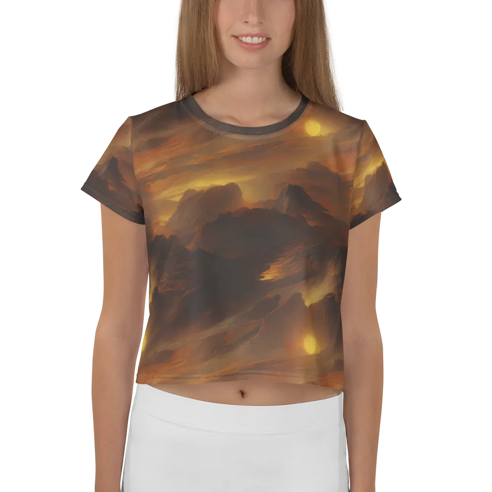 Sunset Shores on Crop Tee — Front