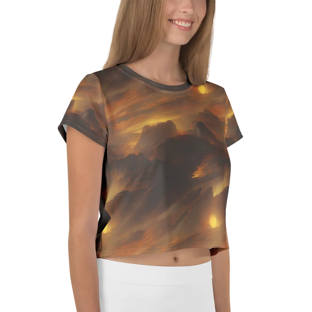 Sunset Shores on Crop Tee — Right