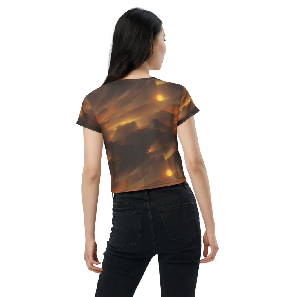 Sunset Shores on Crop Tee — Back