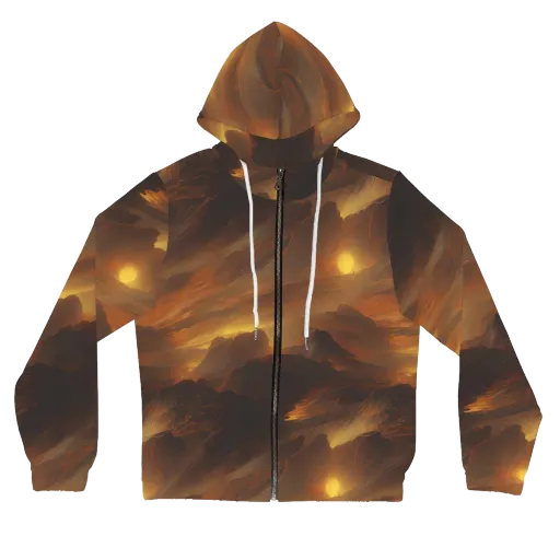 Sunset Shores on a Women's Full-Zip Hoodie