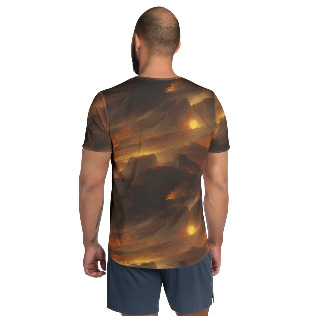 Sunset Shores on Men's Athletic T-Shirt — Back