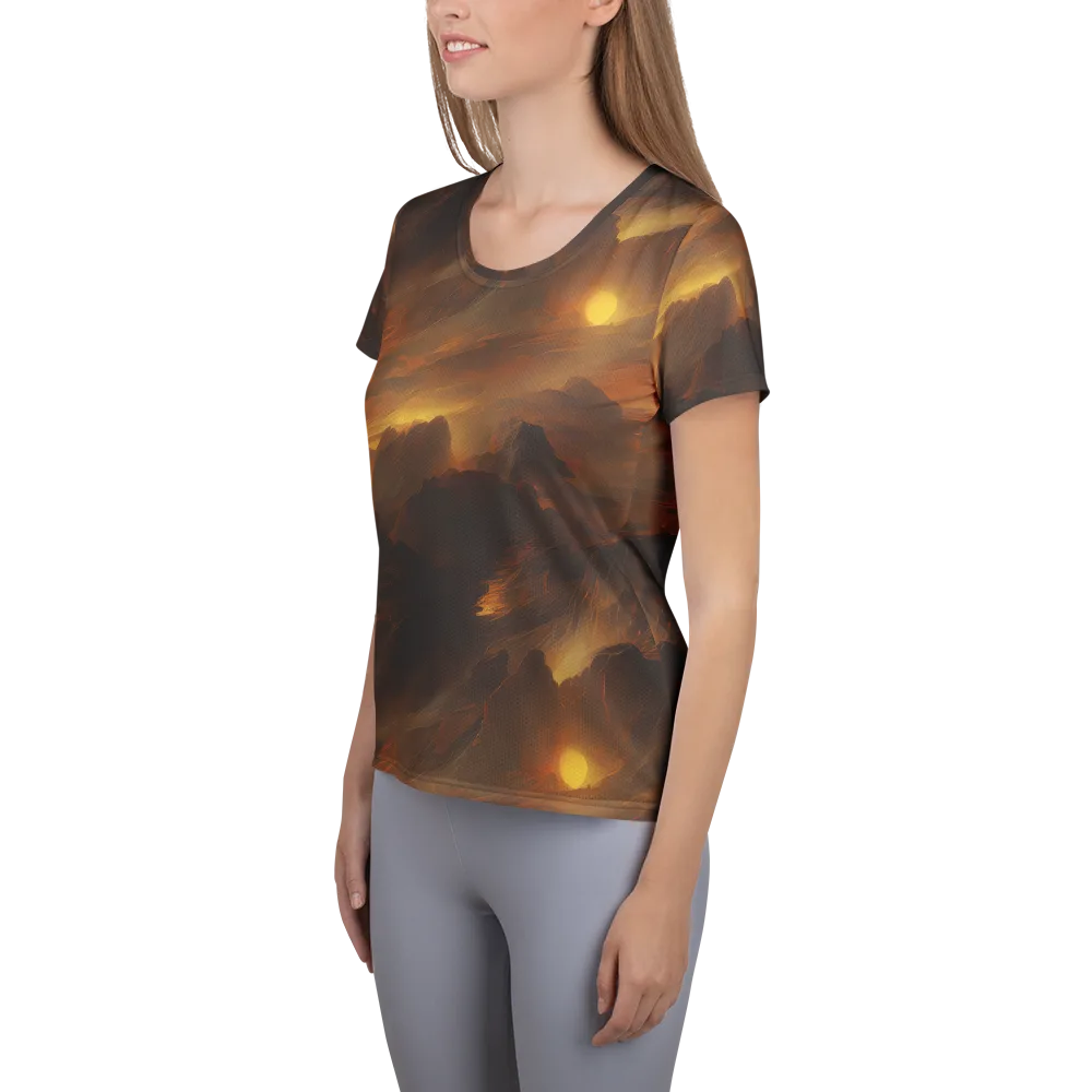 Sunset Shores on Women's Athletic T-Shirt — Left