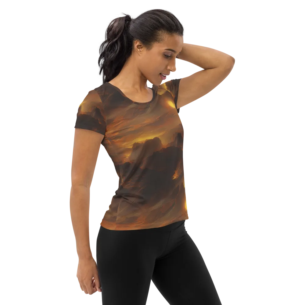 Sunset Shores on Women's Athletic T-Shirt — Right