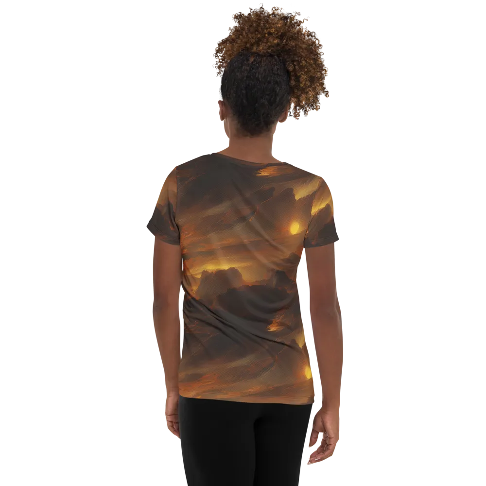 Sunset Shores on Women's Athletic T-Shirt — Back