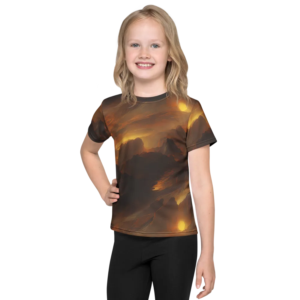 Sunset Shores on Kids Crew Neck T-Shirt — Front