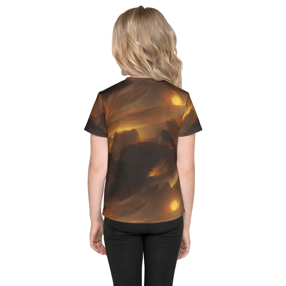 Sunset Shores on Kids Crew Neck T-Shirt — Back