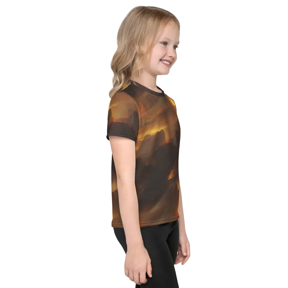 Sunset Shores on Kids Crew Neck T-Shirt — Right