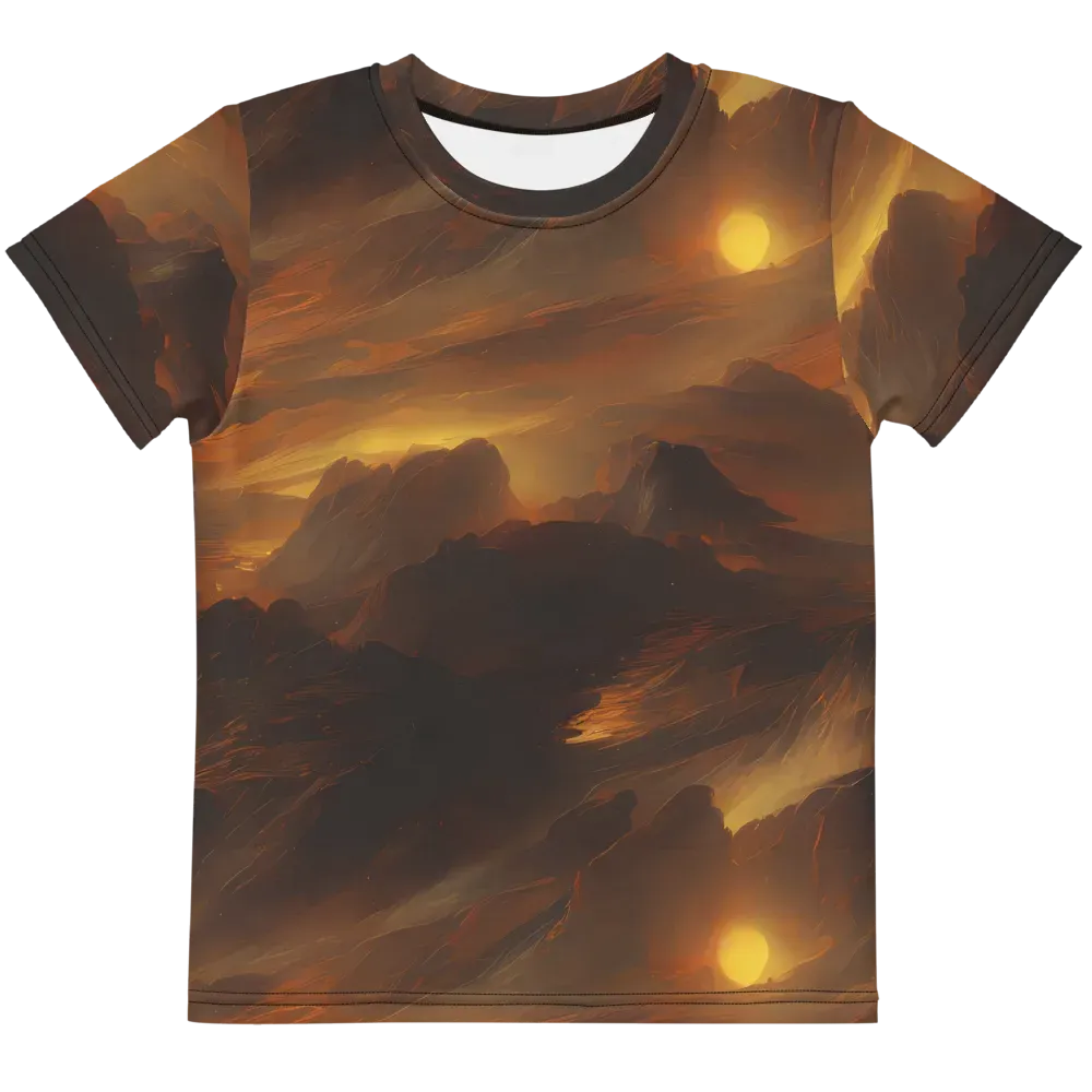 Sunset Shores on Kids Crew Neck T-Shirt — Front