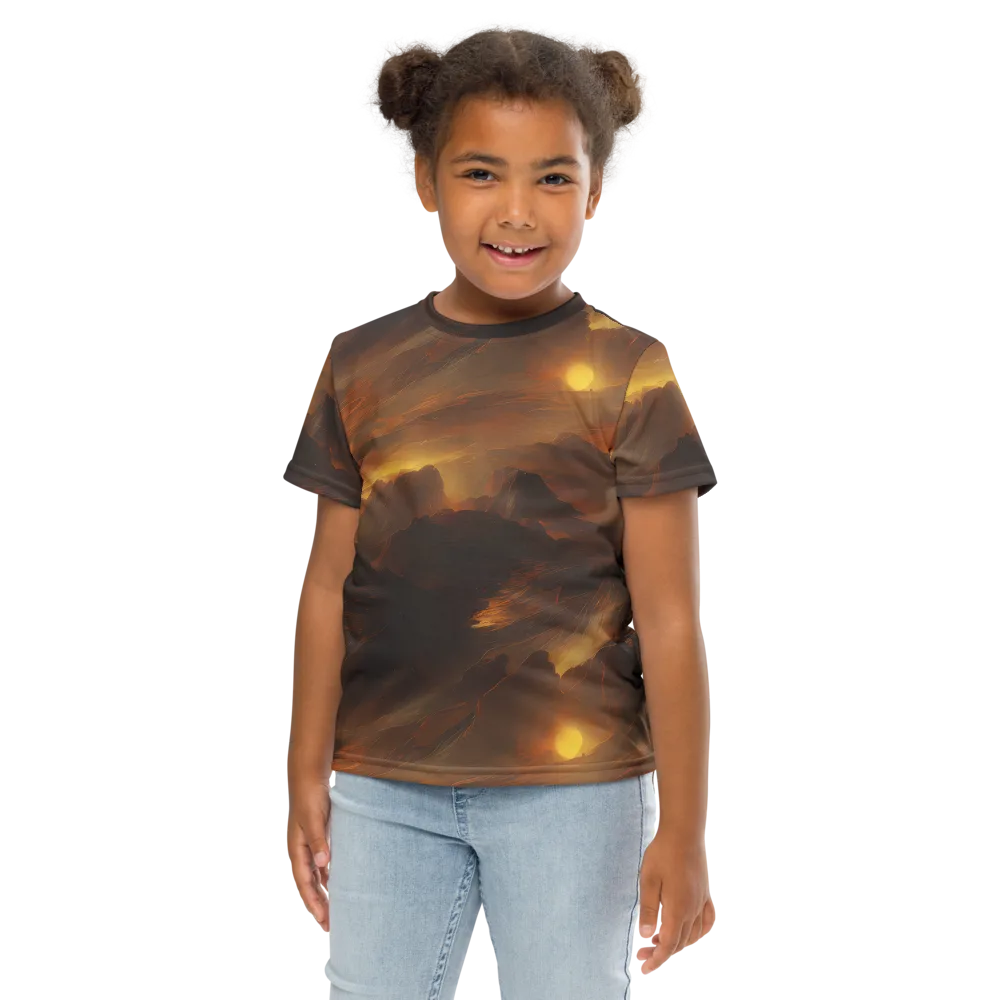 Sunset Shores on Kids Crew Neck T-Shirt — Front