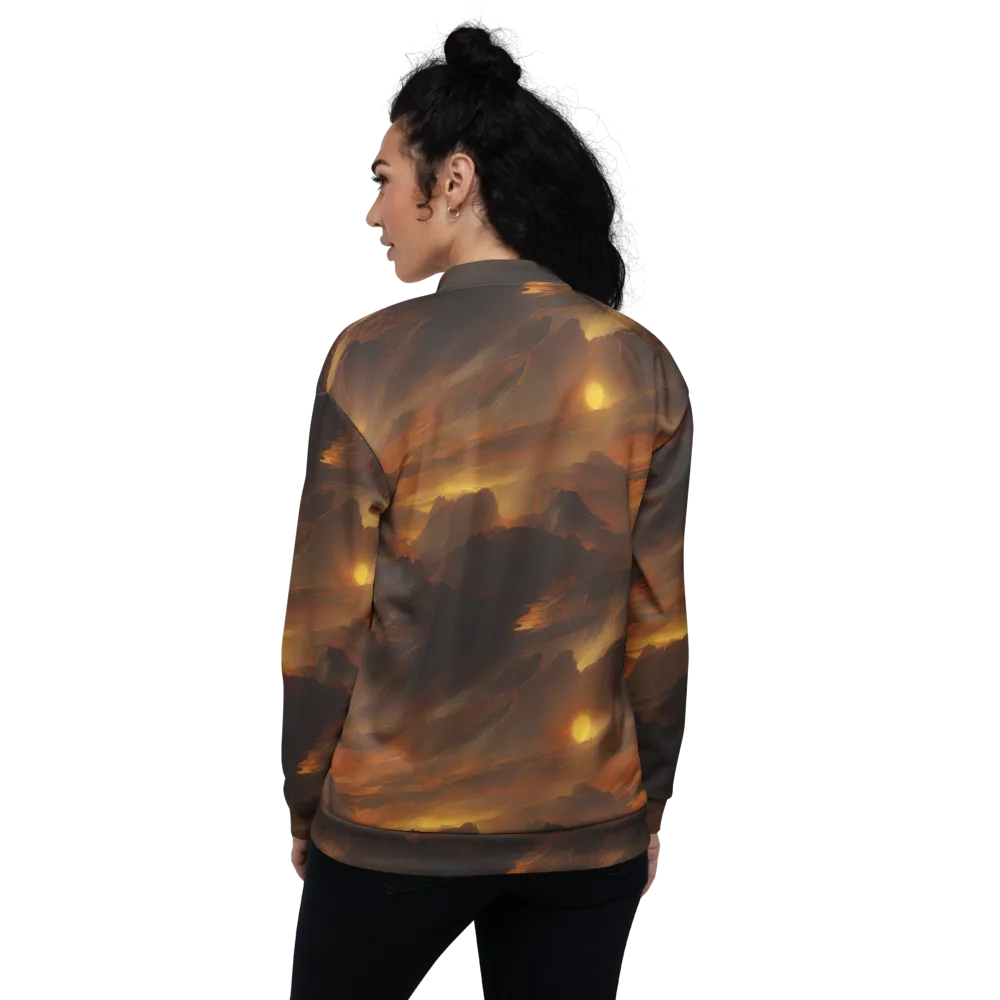 Sunset Shores on Bomber Jacket — Back
