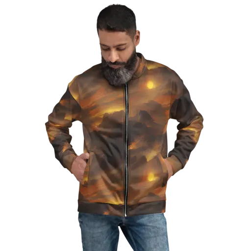 Sunset Shores on a Bomber Jacket