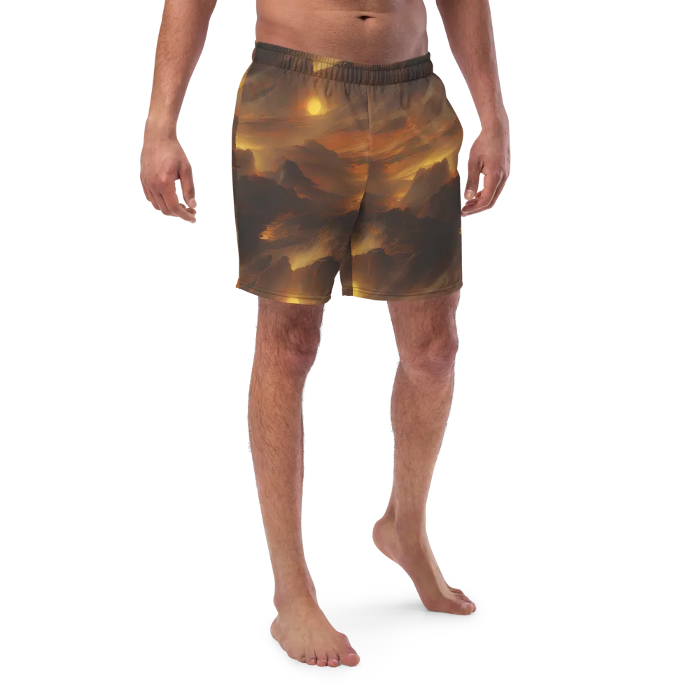 Sunset Shores on Swim Trunks — Front