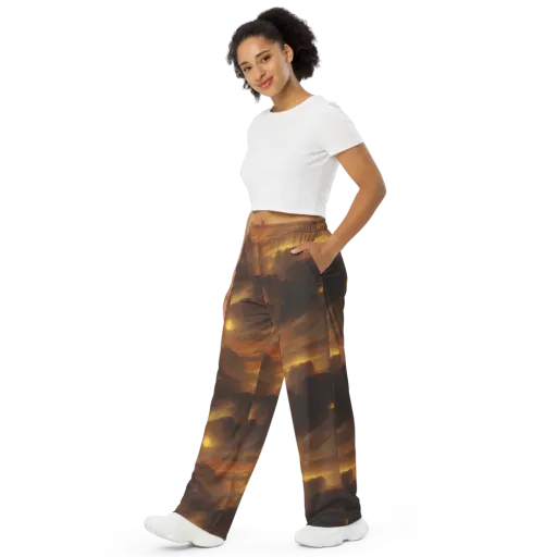Sunset Shores on a Wide-Leg Pants