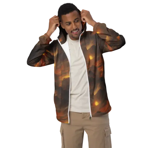 Sunset Shores on a Men's Windbreaker
