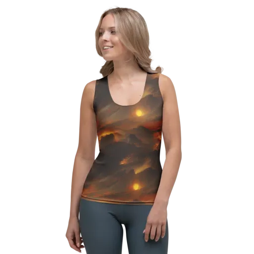 Sunset Shores on a Women's Tank Top