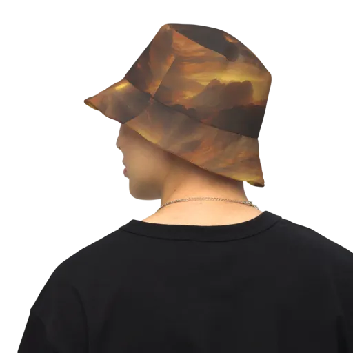 Sunset Shores on a Reversible Bucket Hat