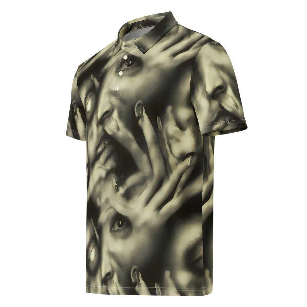 Newtonian Whisper on Men's Slim Fit Polo Shirt — Left Front