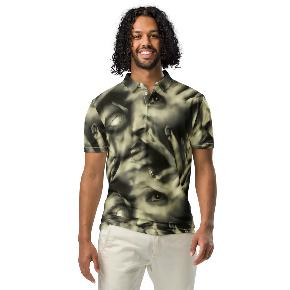 Newtonian Whisper on Men's Slim Fit Polo Shirt — Front
