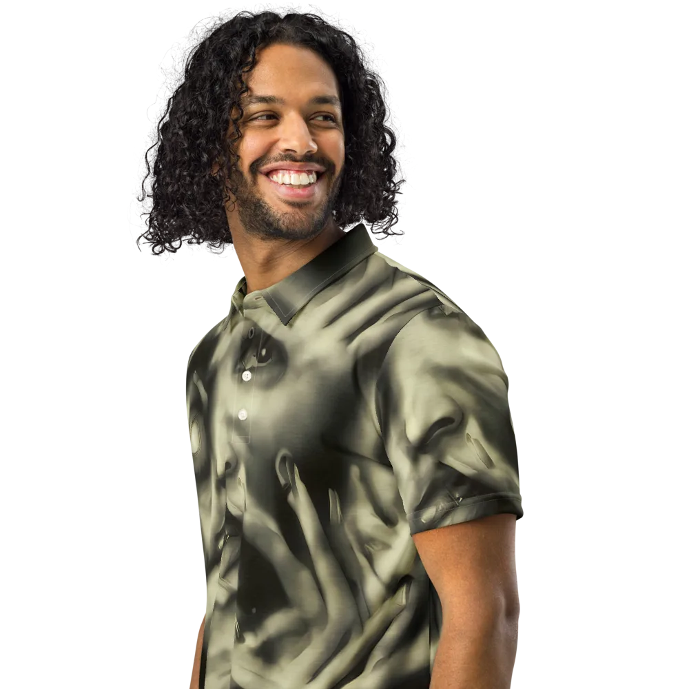 Newtonian Whisper on Men's Slim Fit Polo Shirt — Left Front