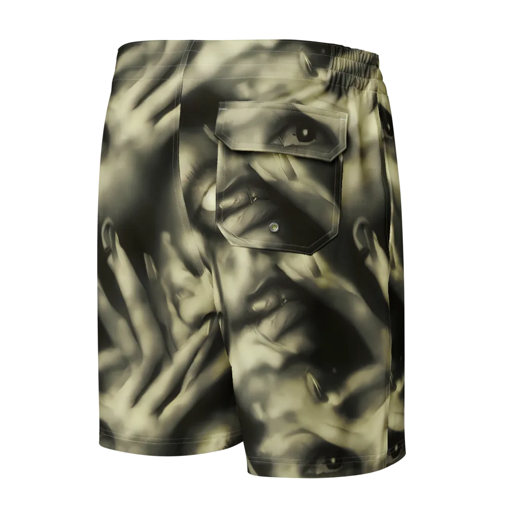 Newtonian Whisper on Men's Board Shorts — Back